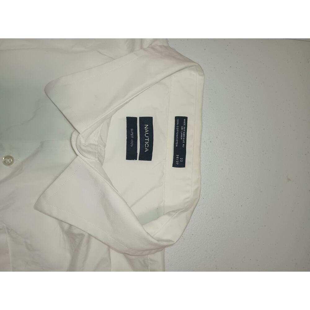 Nautica Men’s Classic White Button‑Up Long Sleeve Shirt Size L - Picture 4 of 7